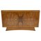 Art Deco French Walnut and Brass Buffet Credenza Two Doors Cabinet, 1930s, Image 1