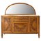 Art Deco Buffet Credenza Cabinet Walnut Marble Top with Semicircle Mirror, 1930s 1