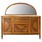 Art Deco Buffet Credenza Cabinet Walnut Marble Top with Semicircle Mirror, 1930s, Image 1