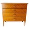 Mid-Century French Oak Veneer Commode Chest of Drawers, 1950s 1