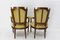 Mid-Century French Open Armchairs with Footstools, Set of 4 5