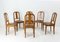 Art Deco French Walnut and Skai Dining Chairs, 1930s, Set of 6 2