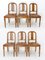Art Deco French Walnut and Skai Dining Chairs, 1930s, Set of 6, Image 3