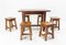 Mid-Century French Small Oak Dining or Side Table, Image 9