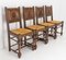 Mid-Century Spanish Basque Dining Chairs Rush Seats, 1940, Set of 4 3