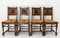 Mid-Century Spanish Basque Dining Chairs Rush Seats, 1940, Set of 4 2