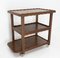 French Oak Three Trays on Wheels Trolley, 1940s 2