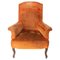 Antique French Armchair Fauteuil Upholstery and Walnut, Image 1