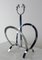 French Chromed Brass Shape Horseshoes and Horseheads Magazine Rack Stand, 1970s, Image 3