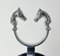 French Chromed Brass Shape Horseshoes and Horseheads Magazine Rack Stand, 1970s 5