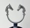 French Chromed Brass Shape Horseshoes and Horseheads Magazine Rack Stand, 1970s, Image 5