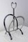 French Chromed Brass Shape Horseshoes and Horseheads Magazine Rack Stand, 1970s 4