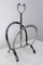 French Chromed Brass Shape Horseshoes and Horseheads Magazine Rack Stand, 1970s, Image 4