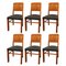 French Mid-Century Dining Chairs, 1950s, Set of 6 1