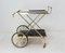 Wood, Brass and Glass Foldable Bar Trolley, 1977, Image 2