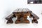 French Brutalist Dining Table with Benches, 2000, Set of 3 4