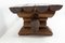 French Brutalist Dining Table with Benches, 2000, Set of 3, Image 10