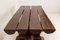 French Brutalist Dining Table with Benches, 2000, Set of 3 11