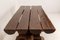French Brutalist Dining Table with Benches, 2000, Set of 3, Image 11