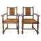 Mid-Century Beech and Straw Armchairs, France, 1940, Set of 2, Image 1