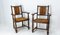 Mid-Century Beech and Straw Armchairs, France, 1940, Set of 2 2