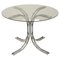 Chrome and Glass Round Dining Table, Italy, 1980s, Image 1