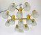 Mid-Century Modern Swedish Brass and Ice Glass Chandelier by Hans-Agne Jakobsson, 1960s, Image 3