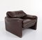 Mid-Century Modern Maralunga Brown Leather Armchair by Vico Magistretti for Cassina 2
