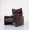 Mid-Century Modern Maralunga Brown Leather Armchair by Vico Magistretti for Cassina 3
