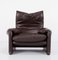 Mid-Century Modern Maralunga Brown Leather Armchair by Vico Magistretti for Cassina 4