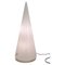 Large Murano Glass Vetri Table Lamp Conical White Swirl, Italy, 1970s 1