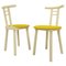 Italian White Lacquered Wooden Chairs, Set of 2 1