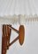 Lampada da parete a forbice in quercia patinata con paralume bianco fatto a mano di Le Klint, Immagine 5