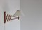 Lampada da parete a forbice in quercia patinata con paralume bianco fatto a mano di Le Klint, Immagine 7
