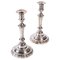 Antique Candlesticks in Silvered Bronze, Set of 2 1