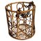 Italian Bohemian French Riviera Bamboo and Rattan Basket, 1960s 1