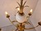 Lámpara de araña en forma de piña de latón y cromo, años 70, Imagen 9