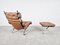 Vintage Lounge Chair with Ottoman in in Leather by Reinhold Adolf, 1970s, Set of 2, Image 5