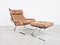 Fauteuil Vintage avec Ottomane en Cuir par Reinhold Adolf, 1970s, Set de 2 3