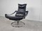 Swivel Chair in Black Leather by Ake Fribytter for Nelo Möbel, 1970s 4