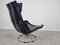 Swivel Chair in Black Leather by Ake Fribytter for Nelo Möbel, 1970s 9