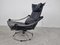 Swivel Chair in Black Leather by Ake Fribytter for Nelo Möbel, 1970s 2