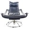Swivel Chair in Black Leather by Ake Fribytter for Nelo Möbel, 1970s, Image 1