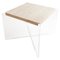 Italian Modern Side Table in Travertine with Methacrylate Base, 1970, Image 1