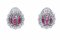 Boucles d'Oreilles Rubis, Diamant et Platine, Set de 2 3