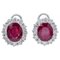 Ruby, Diamond & Platinum Stud Earrings, Set of 2, Image 1