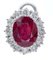 Ruby, Diamond & Platinum Stud Earrings, Set of 2 2