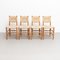 Mid-Century Modern Wood & Rattan No. 19 Chairs in the style of Charlotte Perriand, Set of 4, Image 2