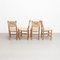 Mid-Century Modern Wood & Rattan No. 19 Chairs in the style of Charlotte Perriand, Set of 4, Image 5