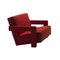 Red Wide Utrecht Sofa by Gerrit Thomas Rietveld for Cassina 3